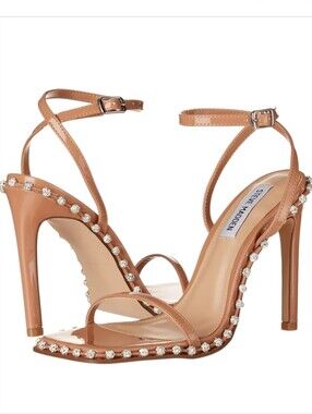 Steve Madden Zelle Embellished Heeled Sandal NWT Camel Tan 6.5